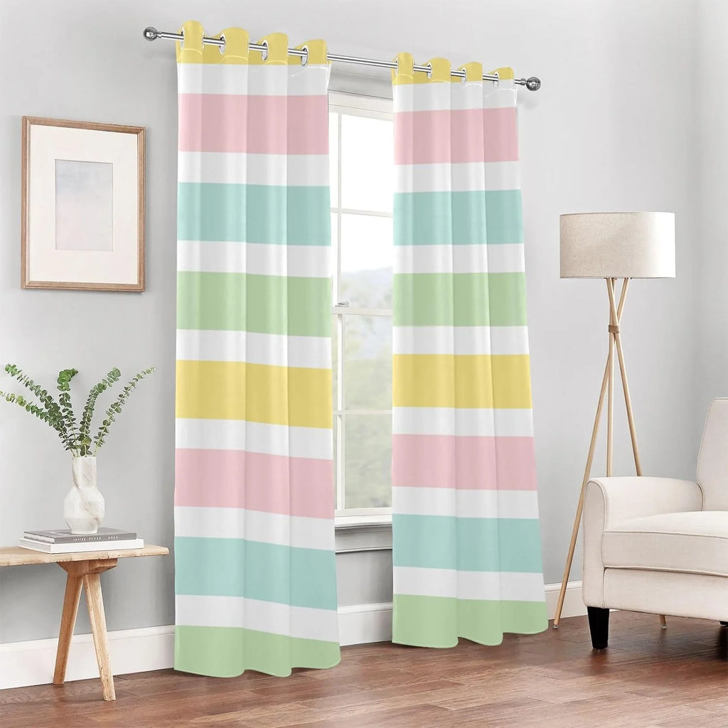 Blackout Window Curtain Panels 84 inches Length Stripes K30329