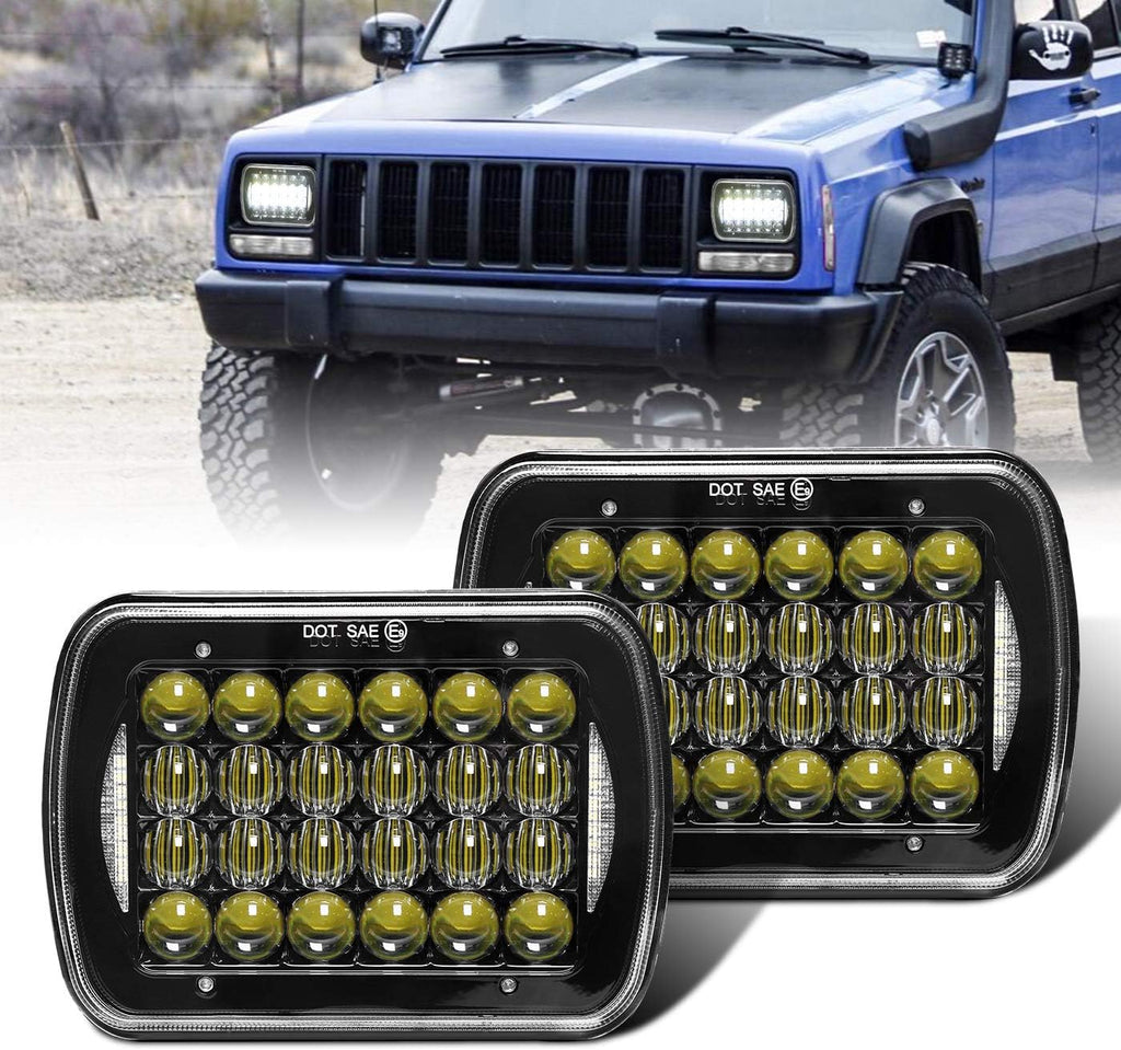 Black 5x7 inch LED Headlights Pack of 2 S9523