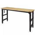 Black Adjustable Height Solid Wood Top Workbench Y4489