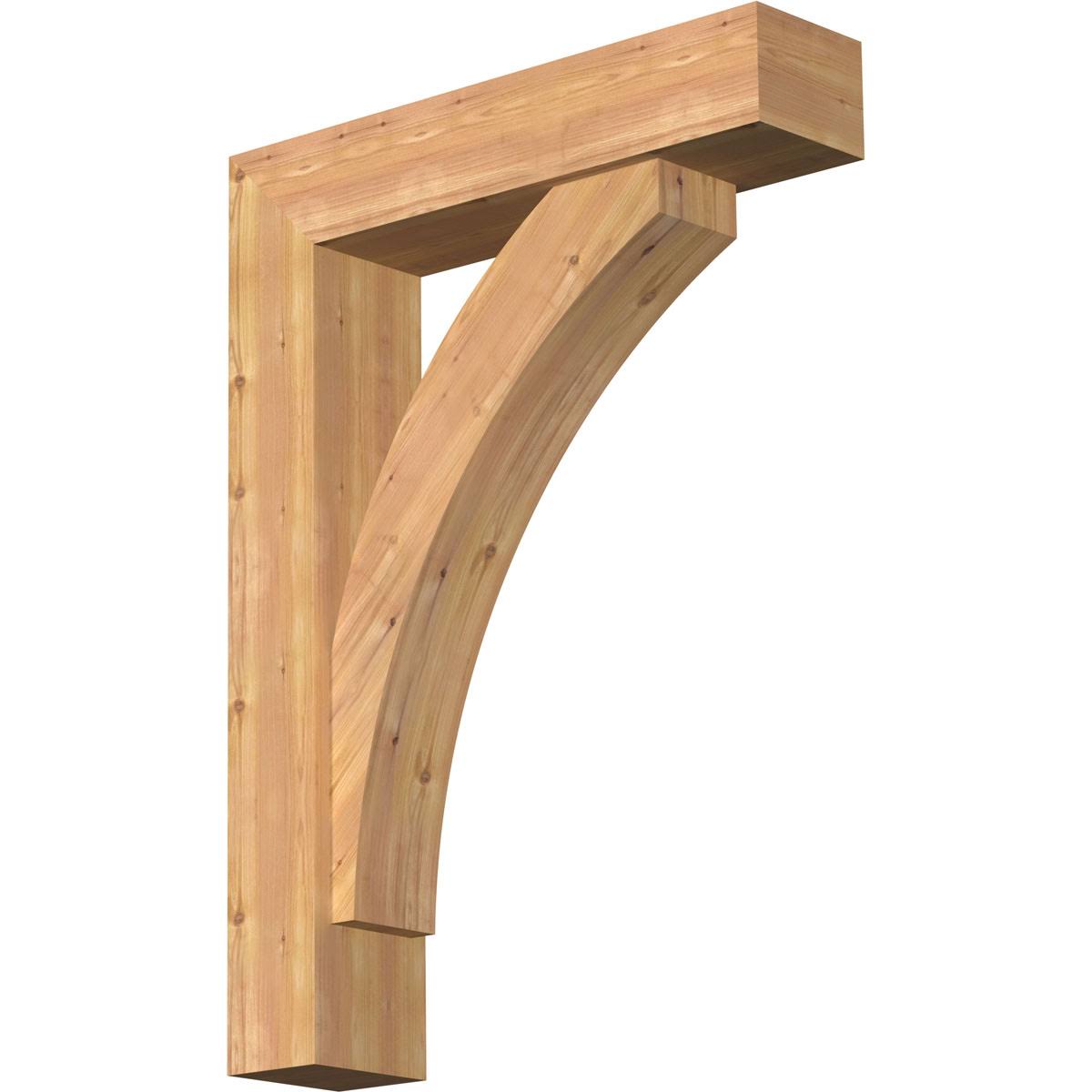 Thorton Block Smooth Bracket with Offset Brace, Western Red Cedar O614719
