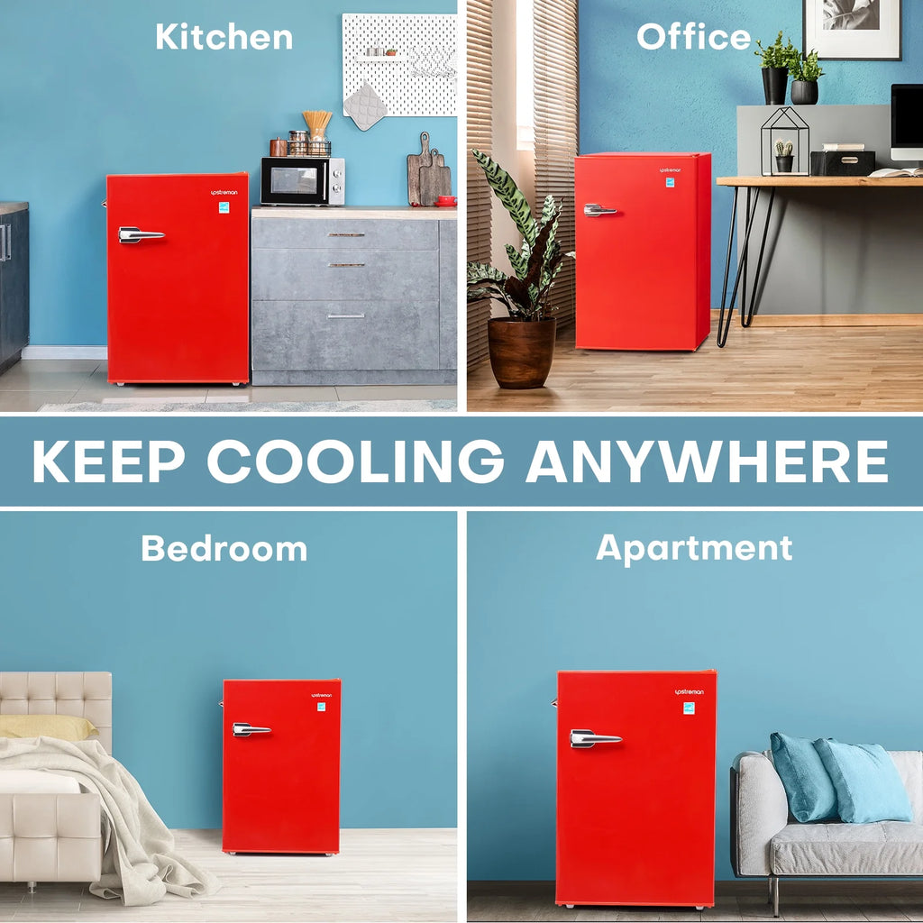 2.5 Cu Ft Retro Compact Refrigerator Mini Fridge with Freezer Q972176