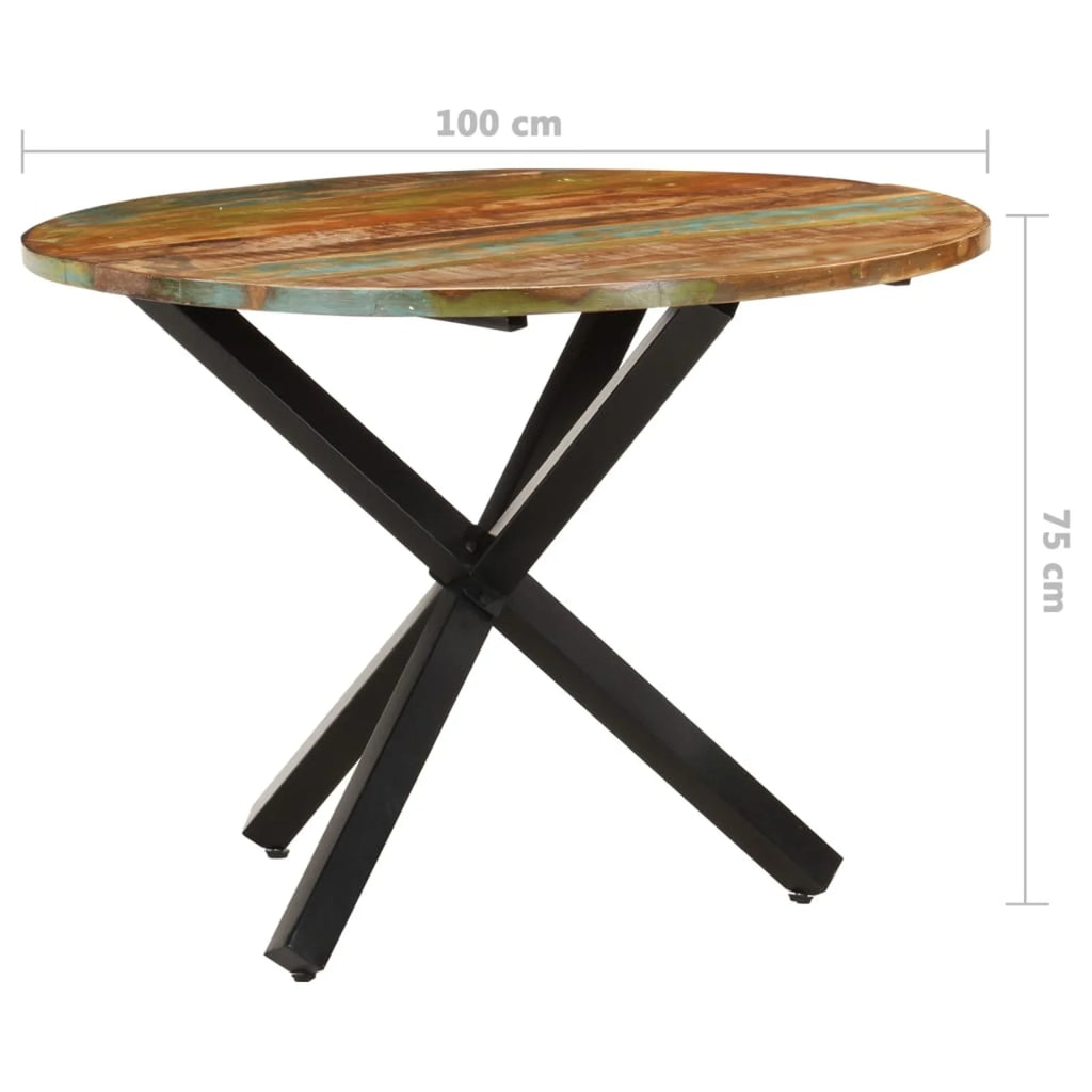 Round Solid Reclaimed Wood Dining Table D255