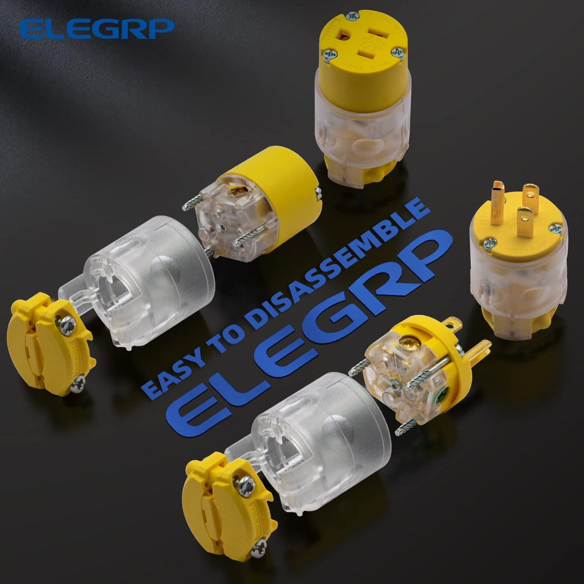 Yellow 5 Set Electrical Plug and Connector Set S763