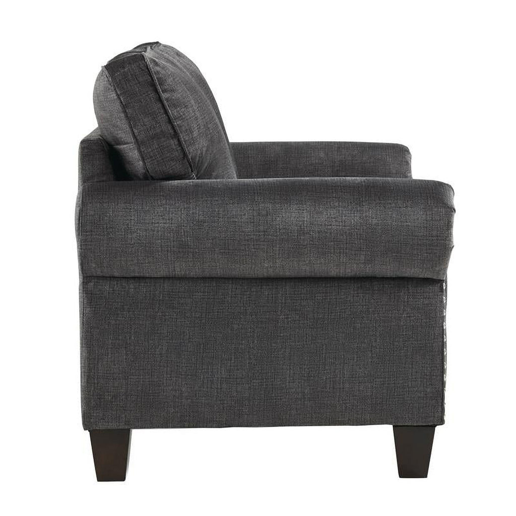 Dark Gray Microfiber Loveseat S677954