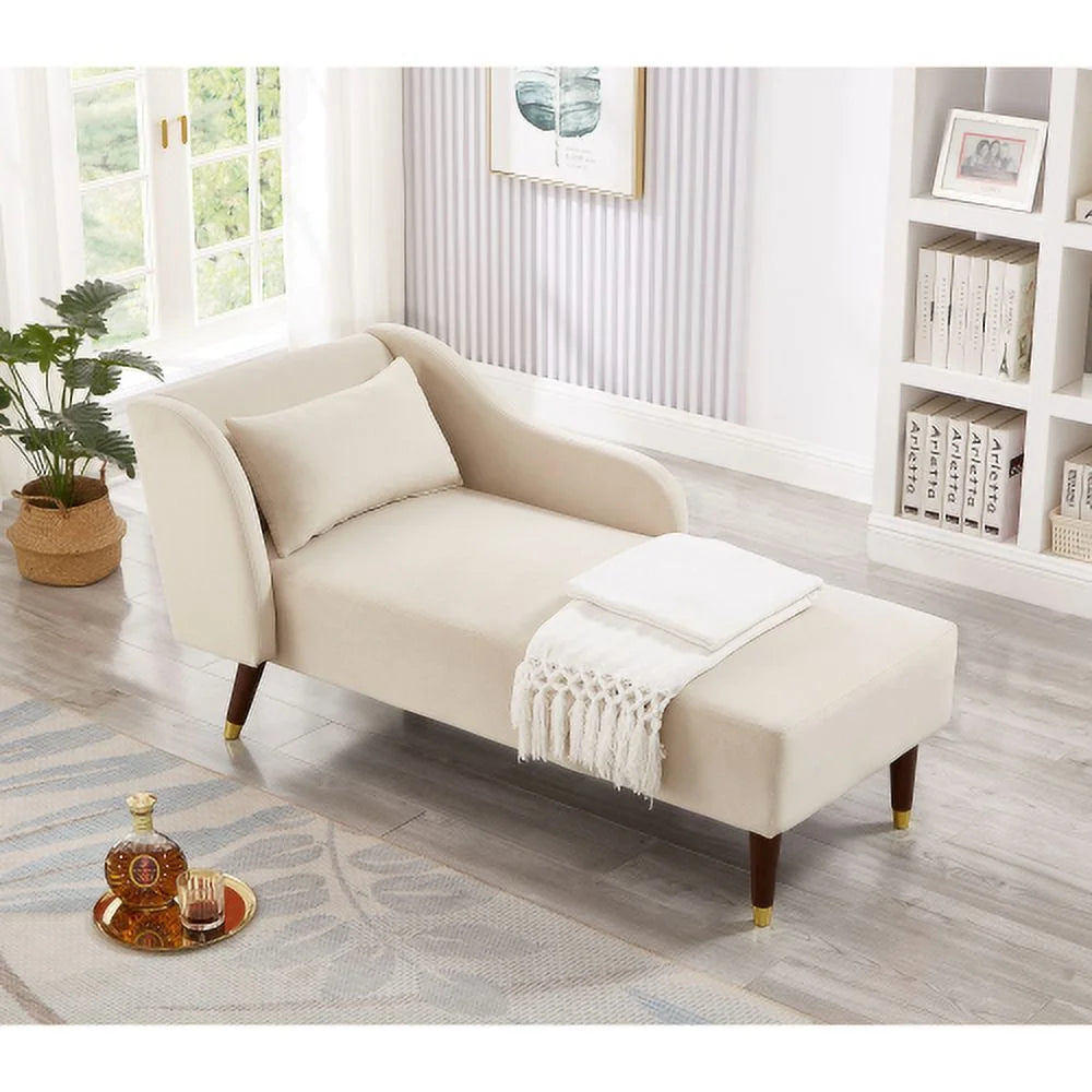 Modern Upholstered Chaise Lounge with Removable Pillow C618978