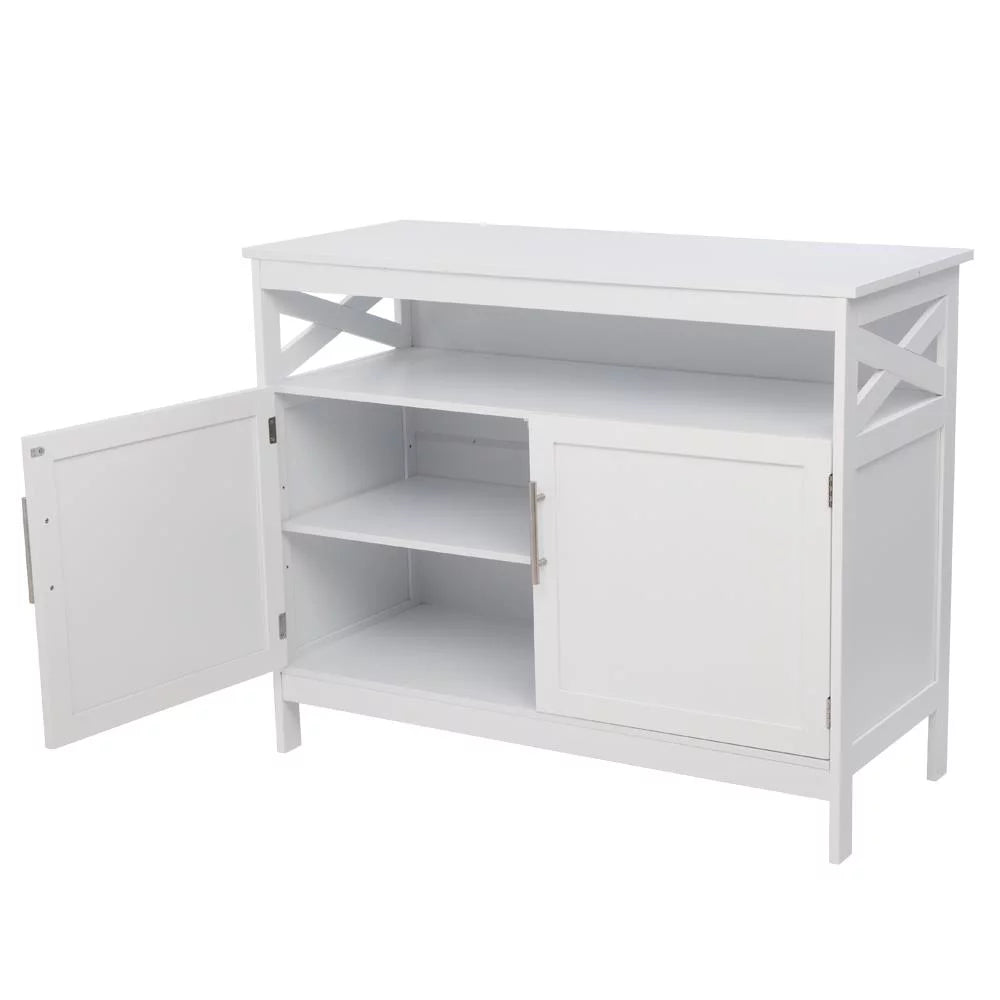 White Free Standing Kitchen Storage Sideboard Cabinet H19174