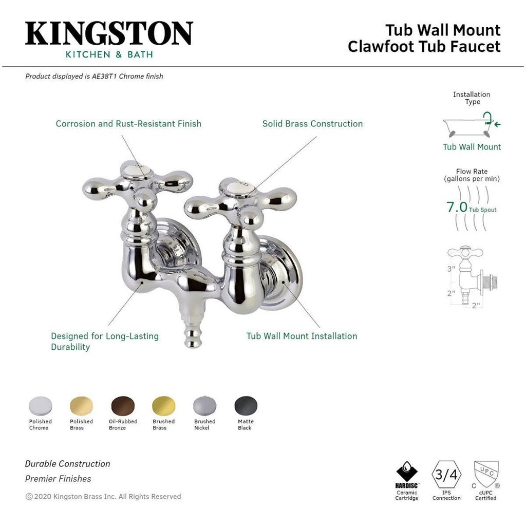 Polished Chrome Wall Mount Clawfoot Tub Faucet Z6807