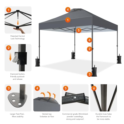 10x10ft Pop Up Canopy Tent with Wheel Cover Bag, White T93076