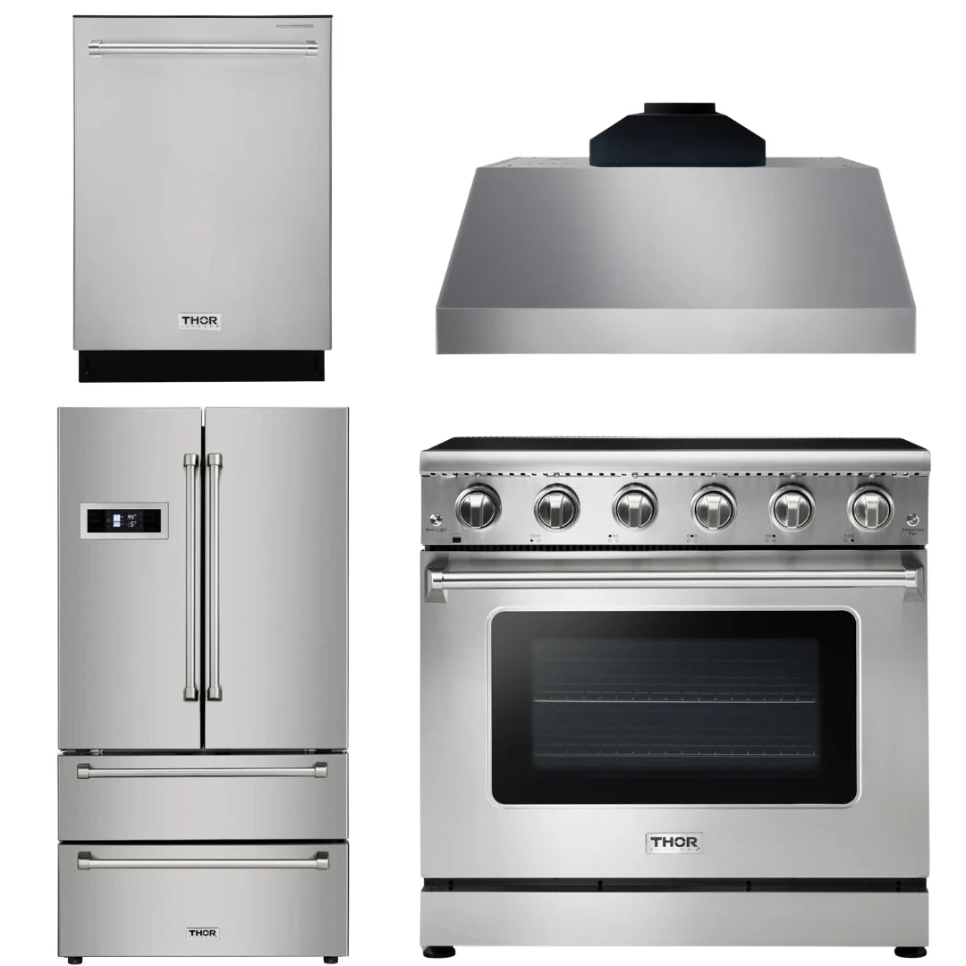 36 Electric Range, Range Hood, Refrigerator, Dishwasher Y155