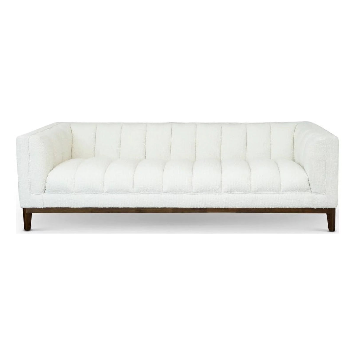 White Boucle Fabric Couch L22640