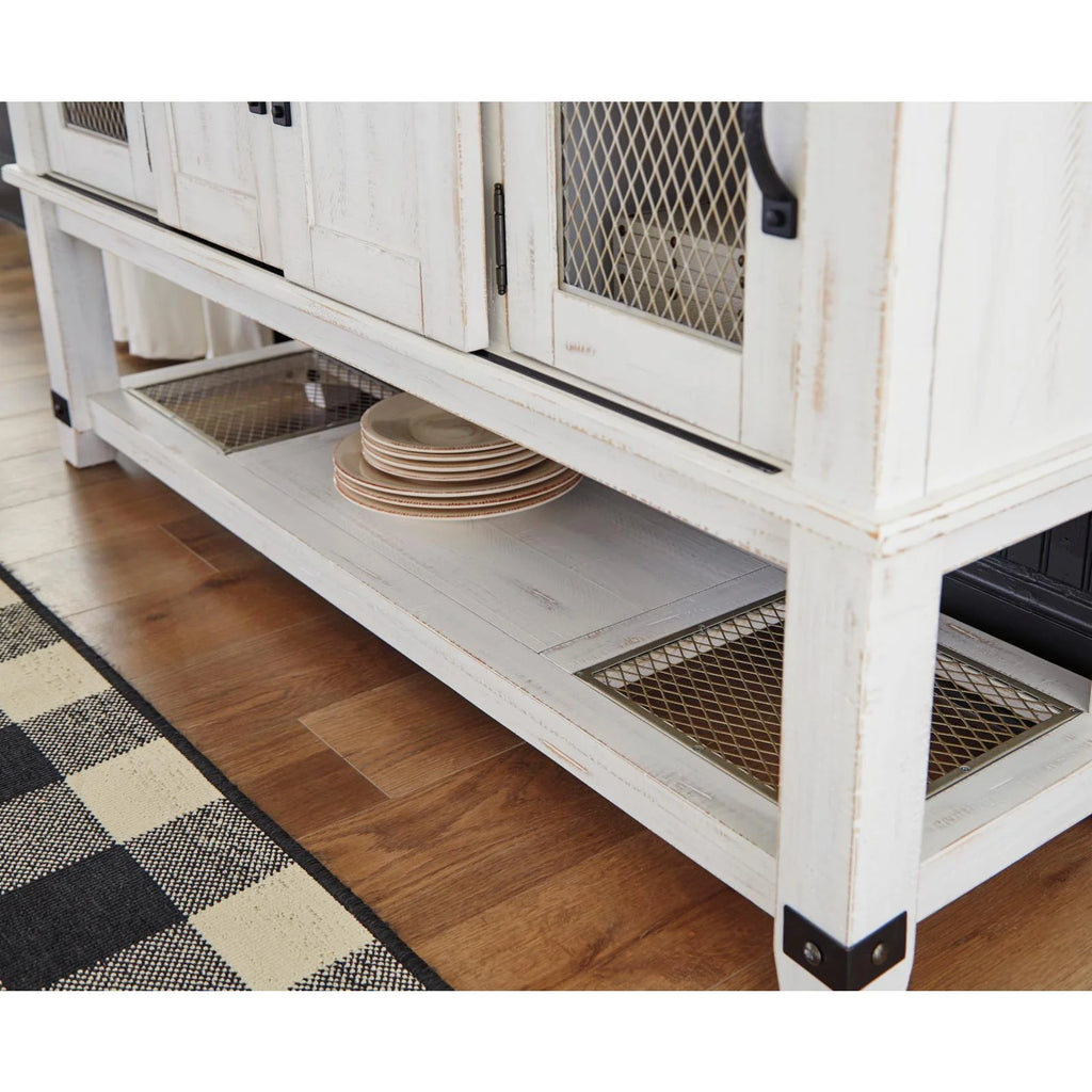 4 Door Server in White and Brown J899618