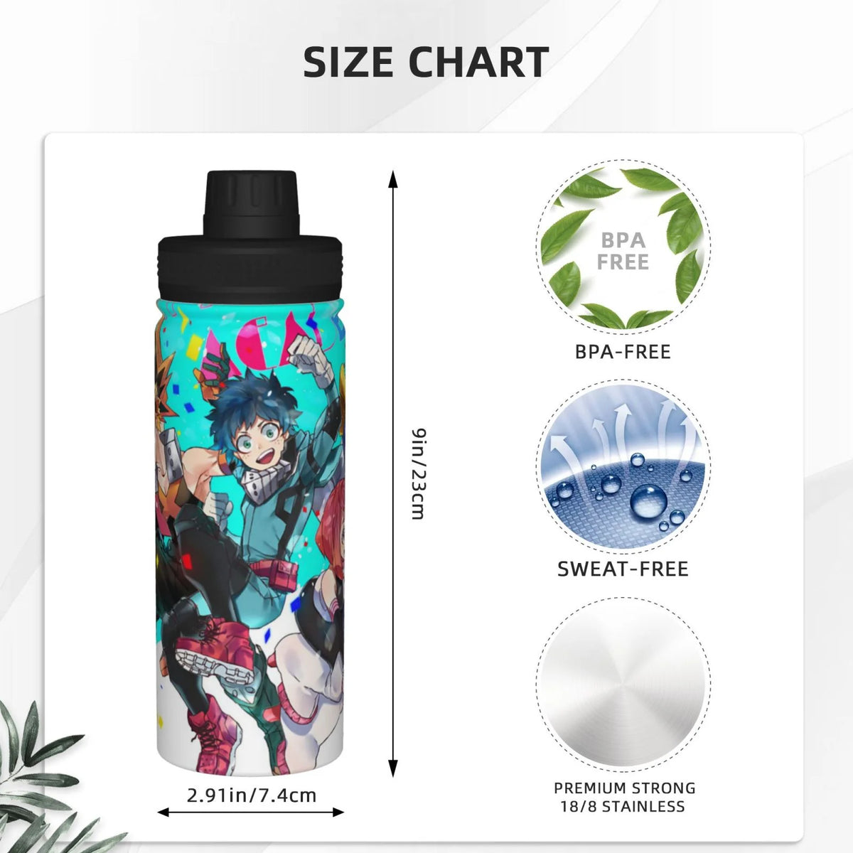 18OZ Insulated Stainless Steel Water Bottle U676279