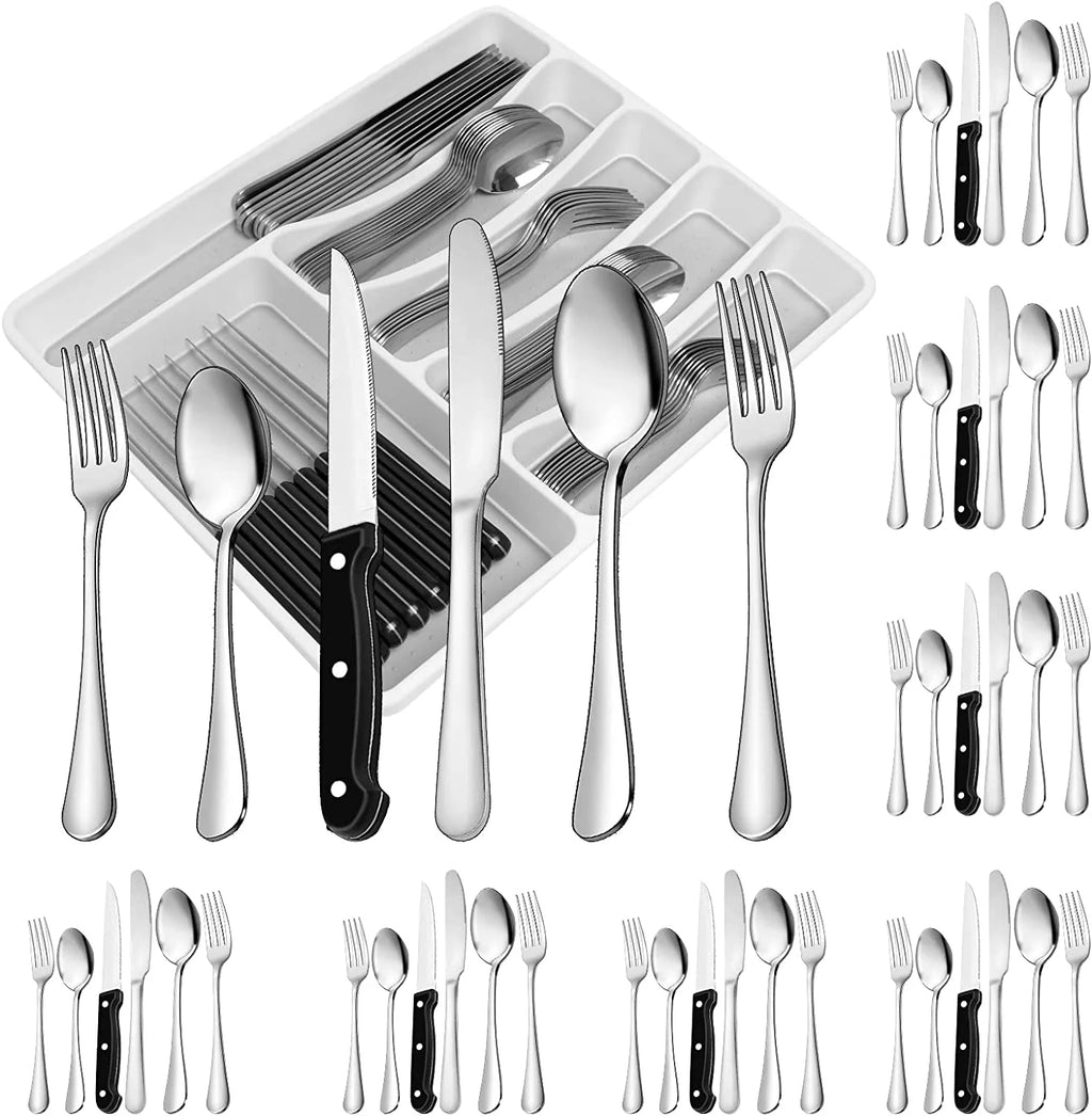 49-Piece Stainless Steel Silverware Set with Organizer M430