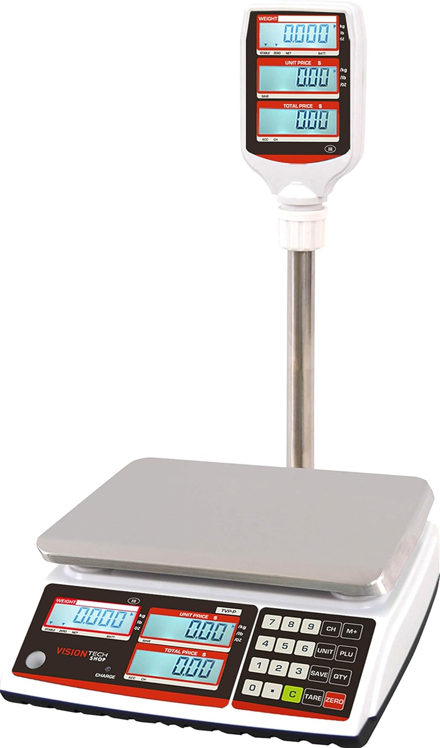 Price Computing Scale with Pole Display, 12lb Capacity A85517