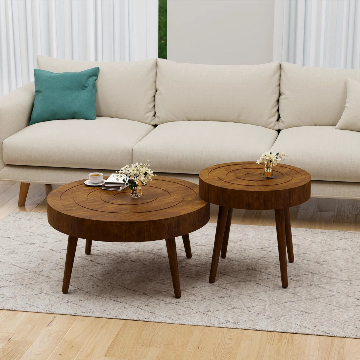 Round Nesting Coffee Table 2 Piece MDF P237985