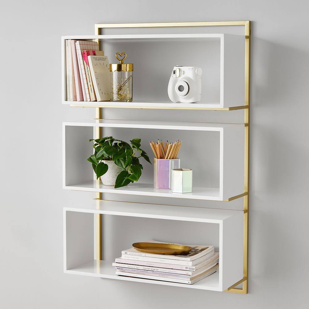 Natural/Black Wall Bookcase H160050
