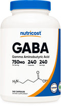 GABA 750mg 240 Capsules Non-GMO Gluten Free O308159
