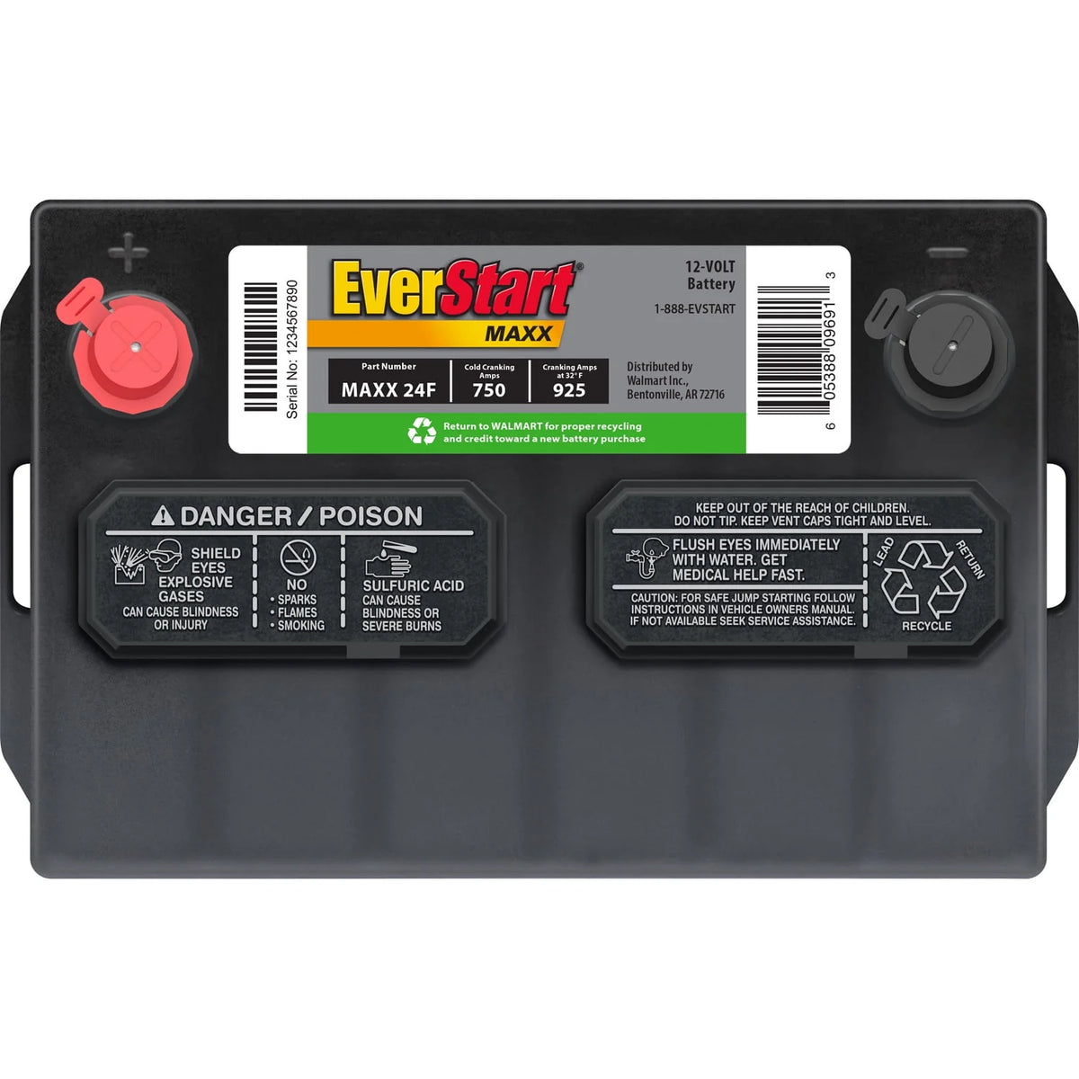 Lead Acid Automotive Battery Group Size 24F 12 Volt 750 CCA Z411507