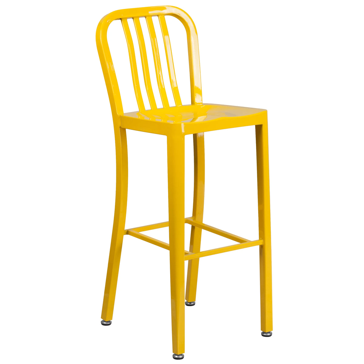 24" Round Yellow Metal Indoor-Outdoor Bar Table Set with 2 Stools D230193