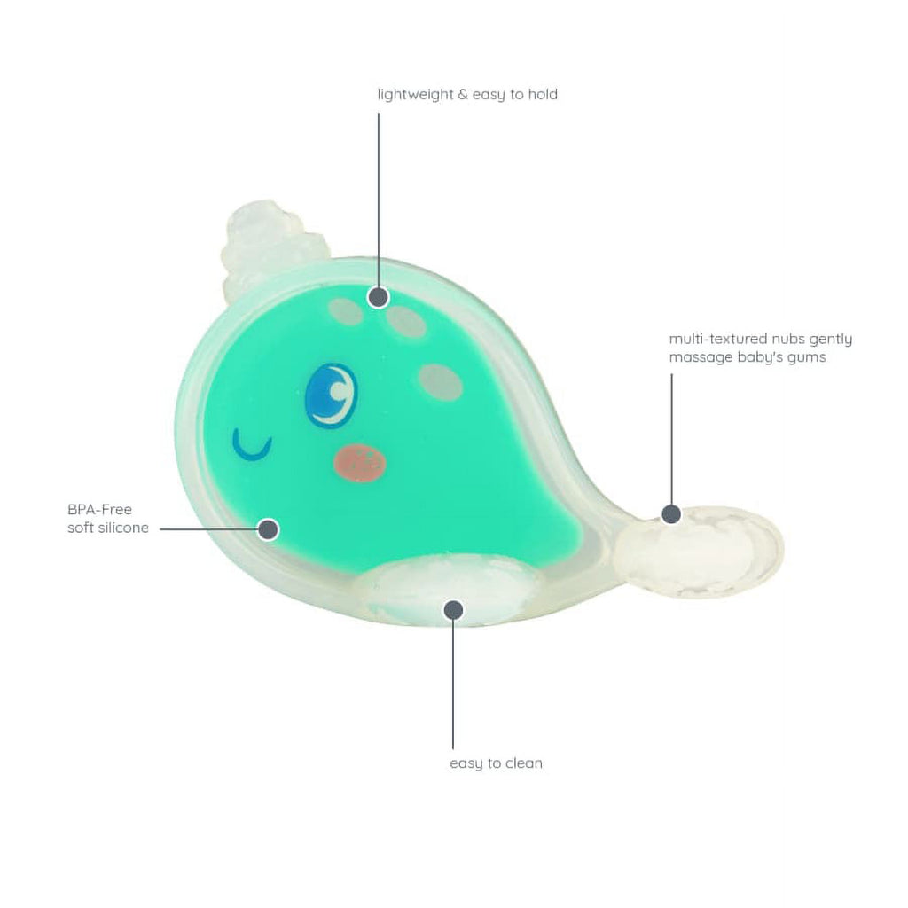 Teal Narwhal Baby Teether & Massager C47863