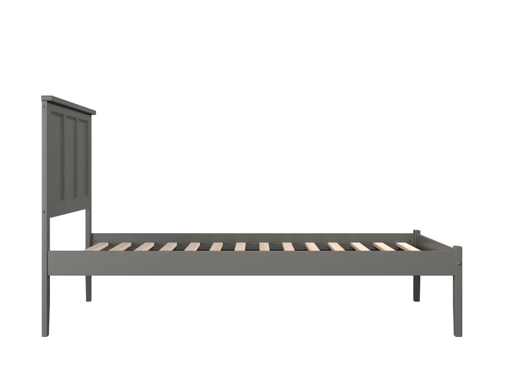 Grey Full Solid Wood Platform Bed with Panel Headboard P21072