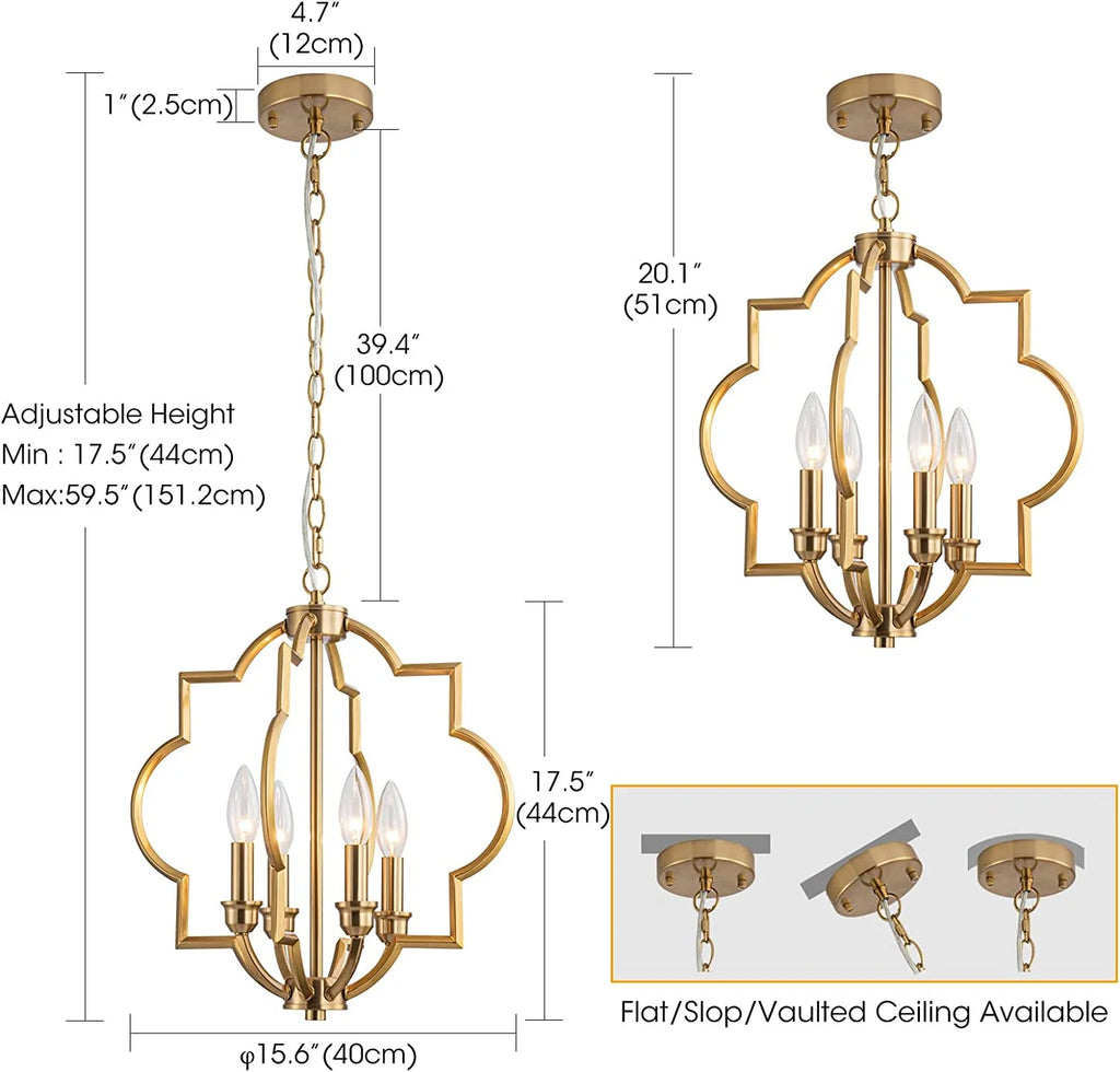 Gold 4 Light Chandelier R15617