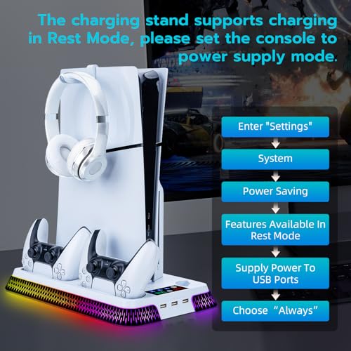 White Cooling Stand with Dual Controller Charging M547