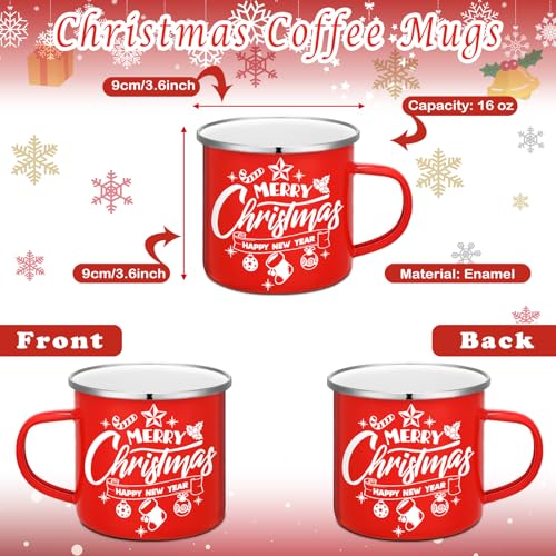 12 Pcs Christmas Enamel Coffee Mugs 12 oz R39886