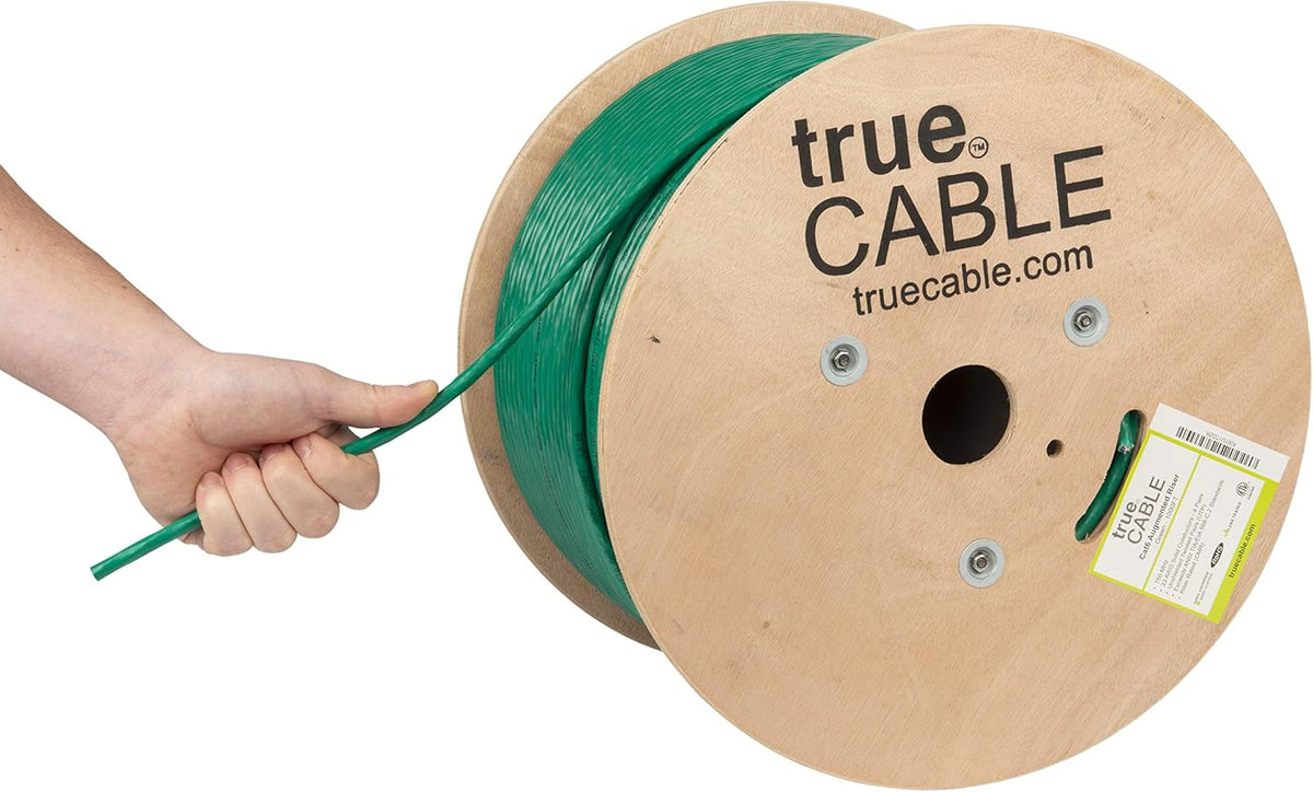 Cat6A Riser 1000ft Yellow 23AWG 4 Pair Solid Bare Copper Bulk Ethernet Cable X934565