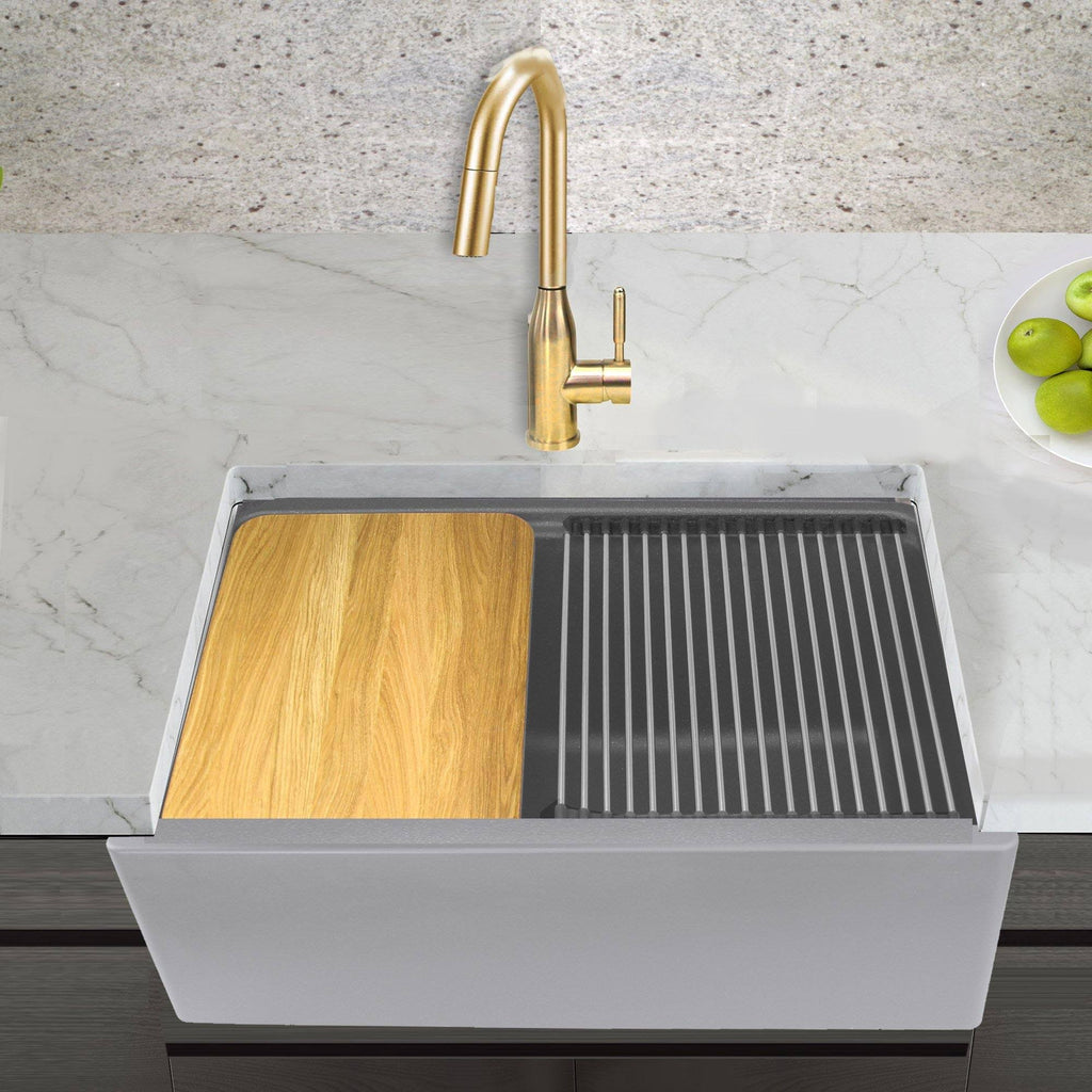 33-inch Reversible Granite Composite Apron Sink with Accessory Pack Q6114