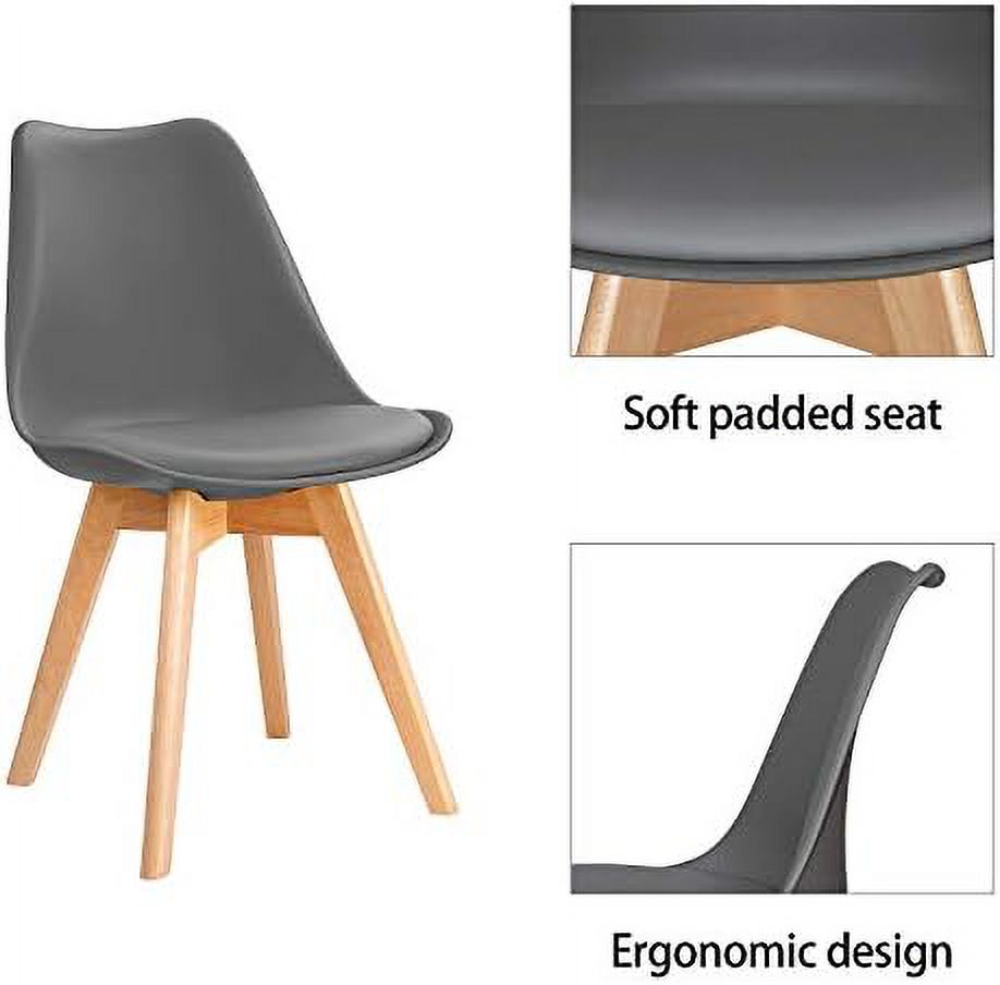 Upholstered Side Dining Chairs with Wood Leg and Soft Padded Cushion D1932
