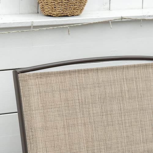 Beige Outdoor Glider Bench with Center Table H8041