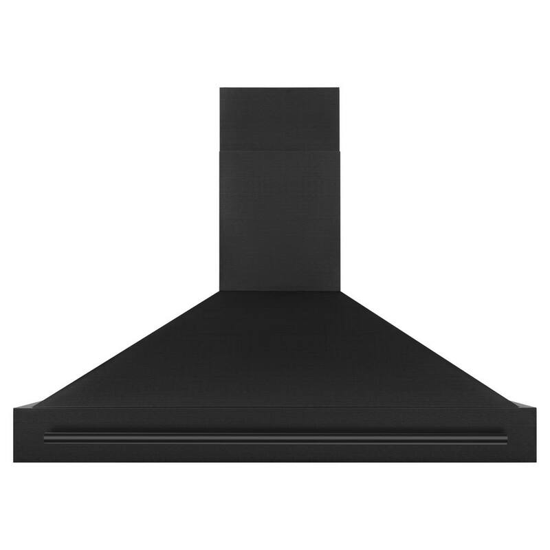 48 in. 700 CFM Ducted Wall Mount Range Hood in Black Stainless Steel F5393