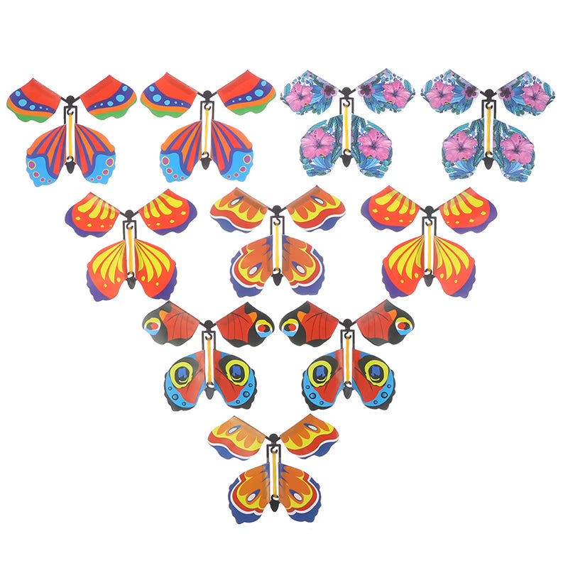 10 x Magic Butterfly Flying Butterfly Toy with Card U6758