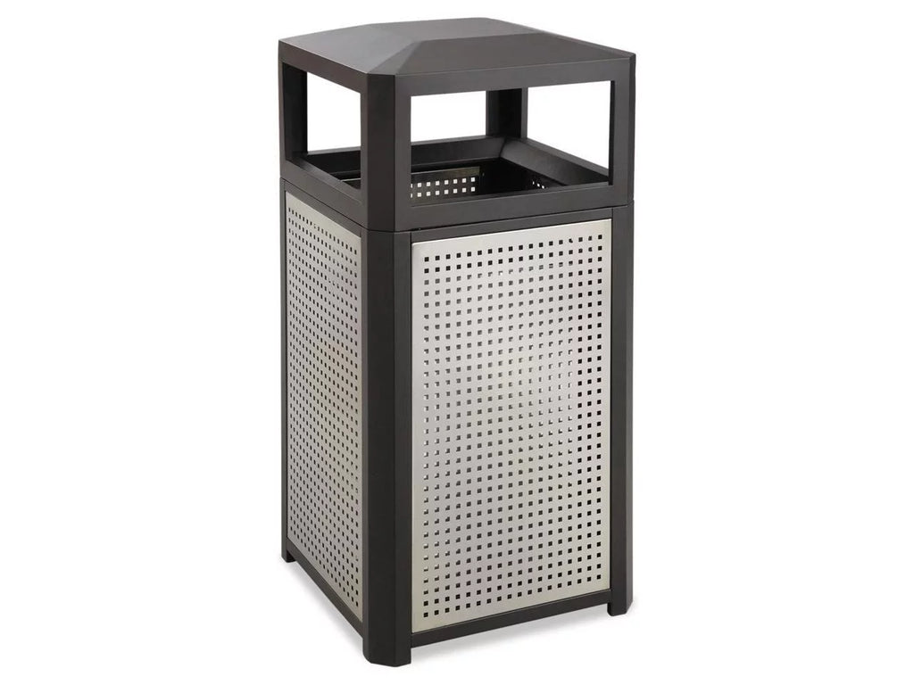 Steel Waste Container 15gal Black A672272