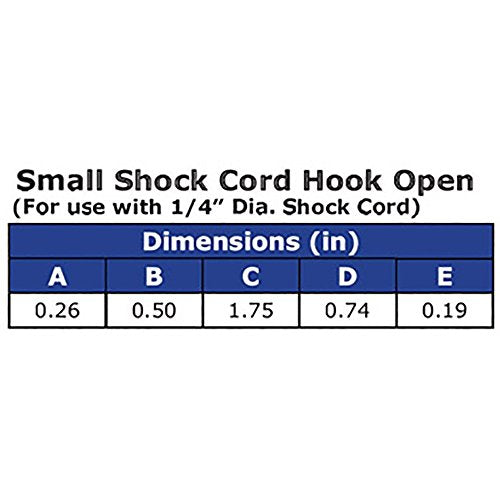 Small Shock/Bungee Cord Hook Open (4 Pack) C198268