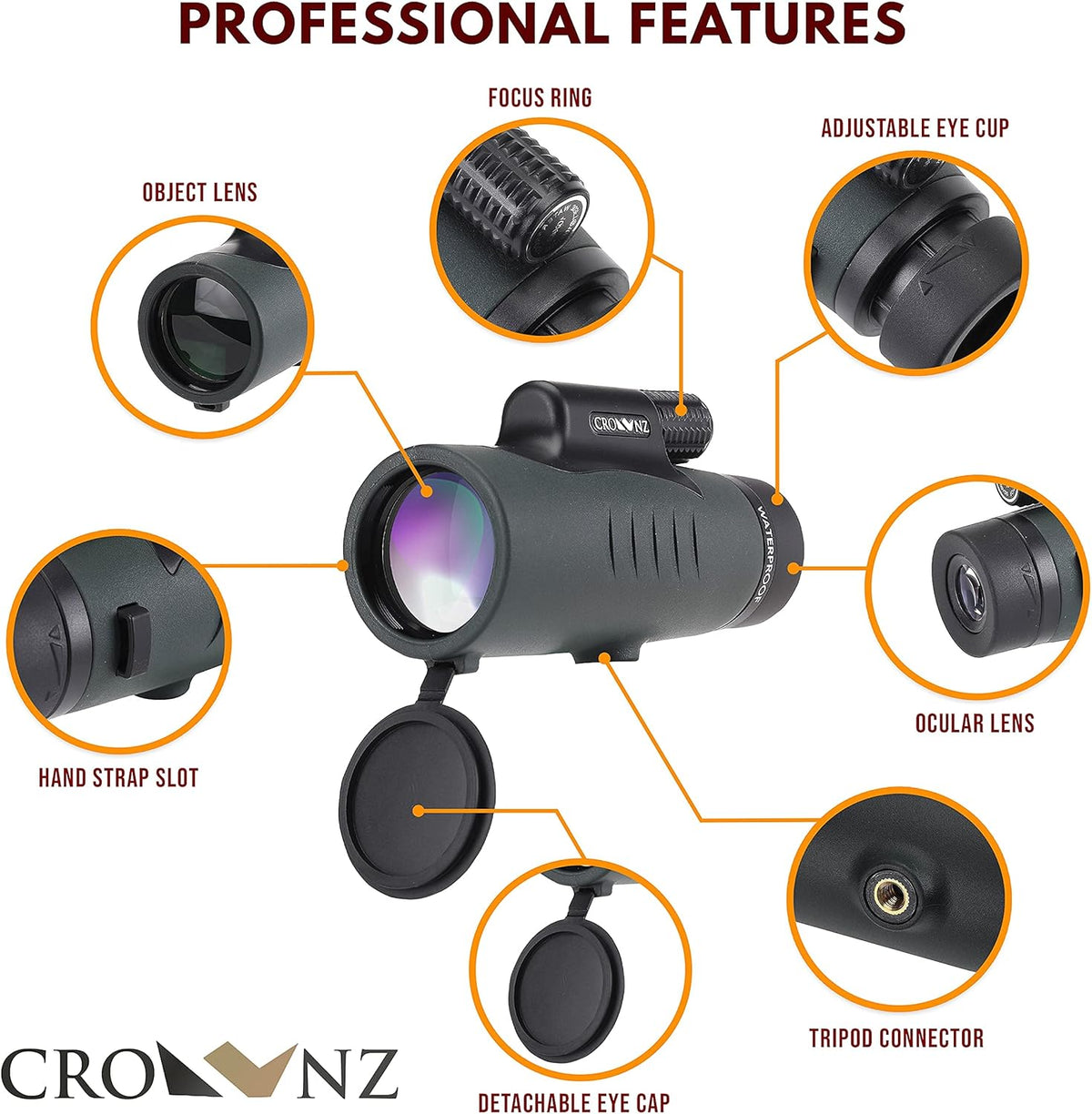 Waterproof Fog Proof High Power Monocular with Tripod F491