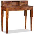 Solid Sheesham Wood Writing Desk with 5 Drawers F13589